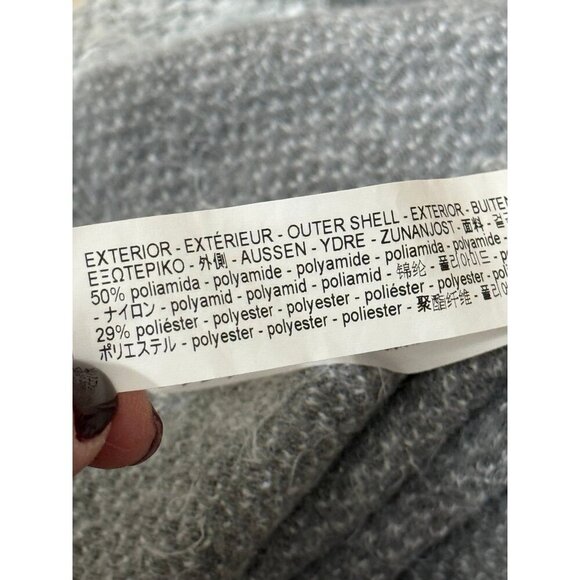 Stradivarius Cropped Dolman Sleeve Mock Neck Gray “Hairy” Sweater Size Medium - Picture 7 of 9